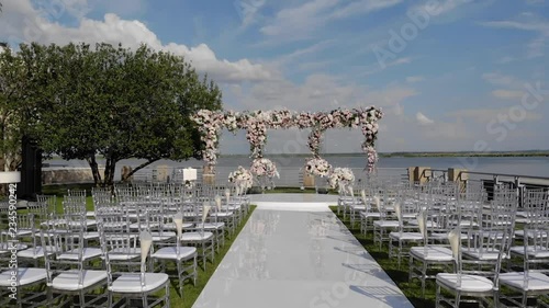 Wedding ceremony, the place of wedding cerimony, Decorations wedding, stylish marriage ceremony photo