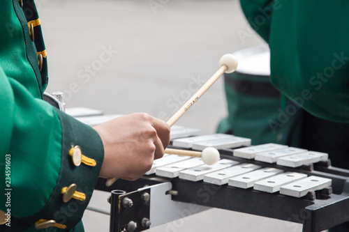 Band Member Playing a Xylophone