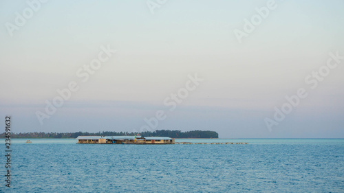 floating house on the small island in sea karimun jawa © maslakhatul
