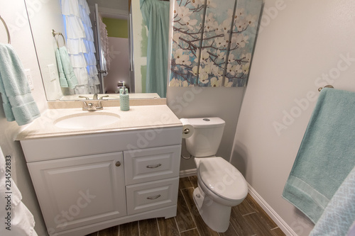 Modern Decor in White Bathroom