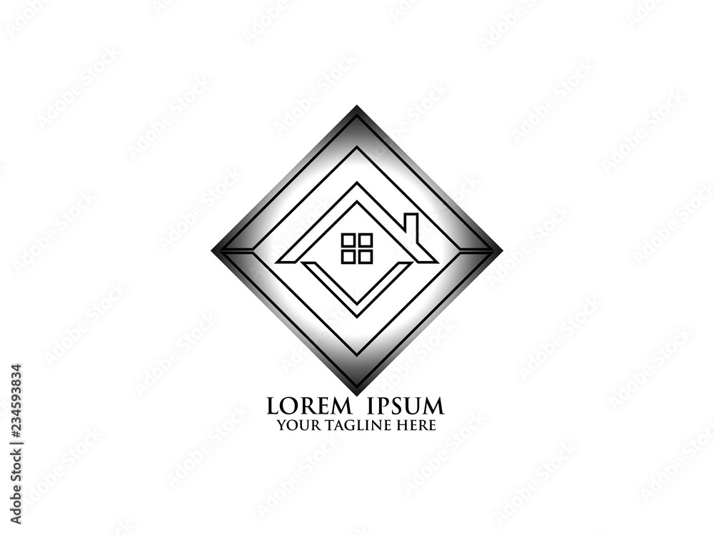 Building property abstract vector logo design template business real estate icon company house identity for corporate symbol concept