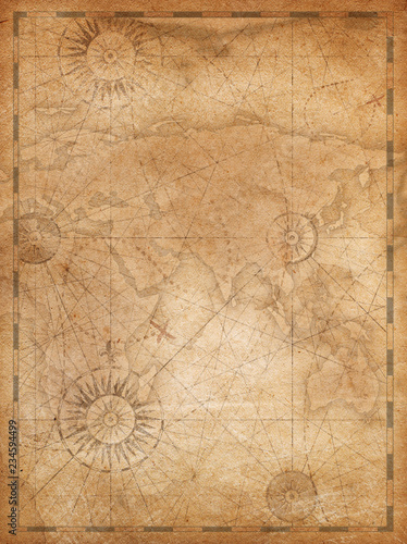 Old world map in vintage style