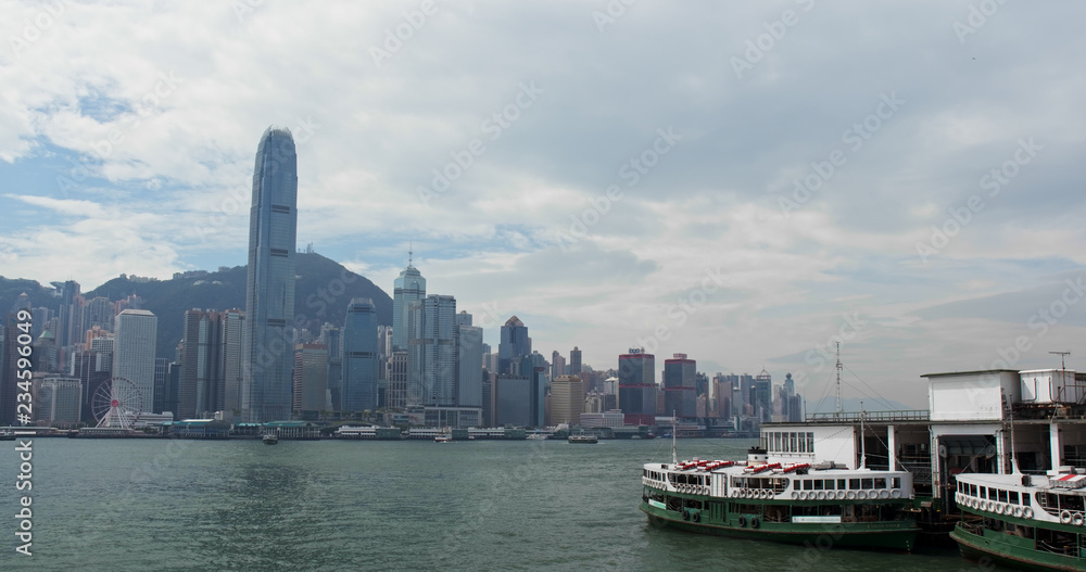 Ferry pier in Hong Kong