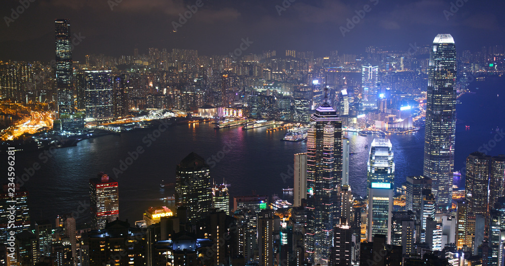 Hong kong landscape at night