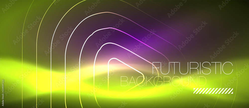 Color shiny neon lights background with abstract lines Color shiny neon lights background with abstract lines
