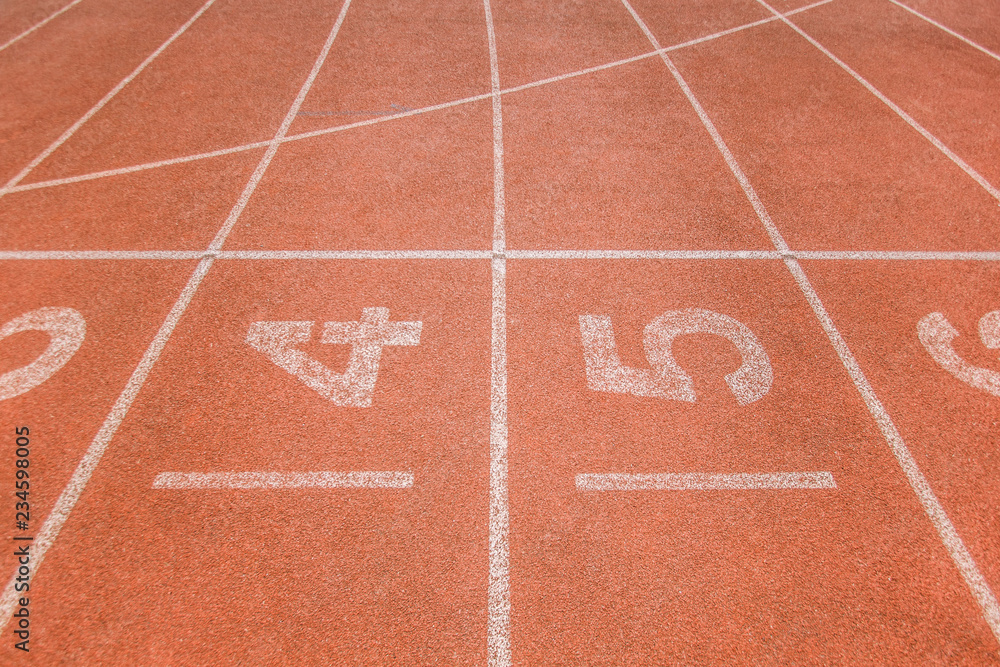 Running track number in stadium. Running track number in stadium.