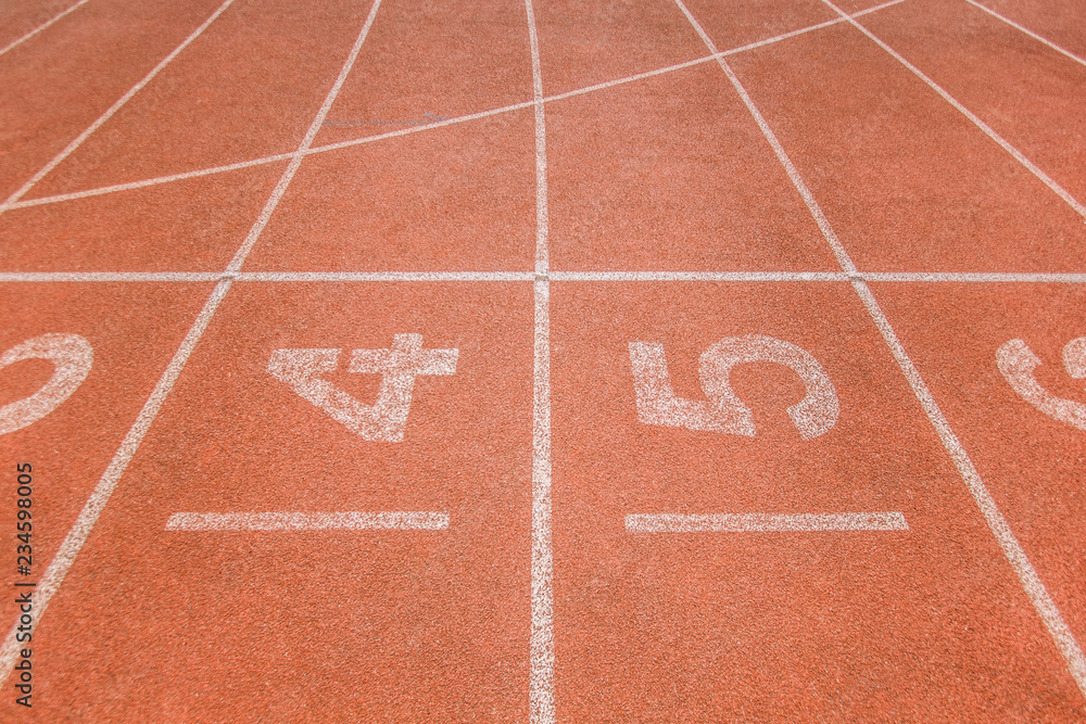 Running track number in stadium.