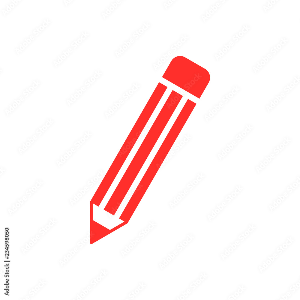 red pencil icon vector Stock Vector | Adobe Stock