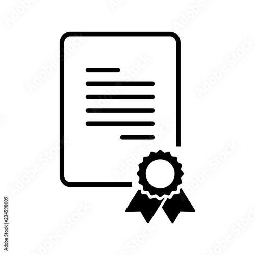 certificate outline icon vector