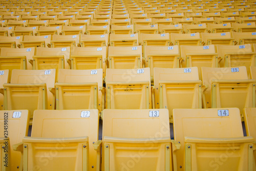 Yellow seats at the stadium