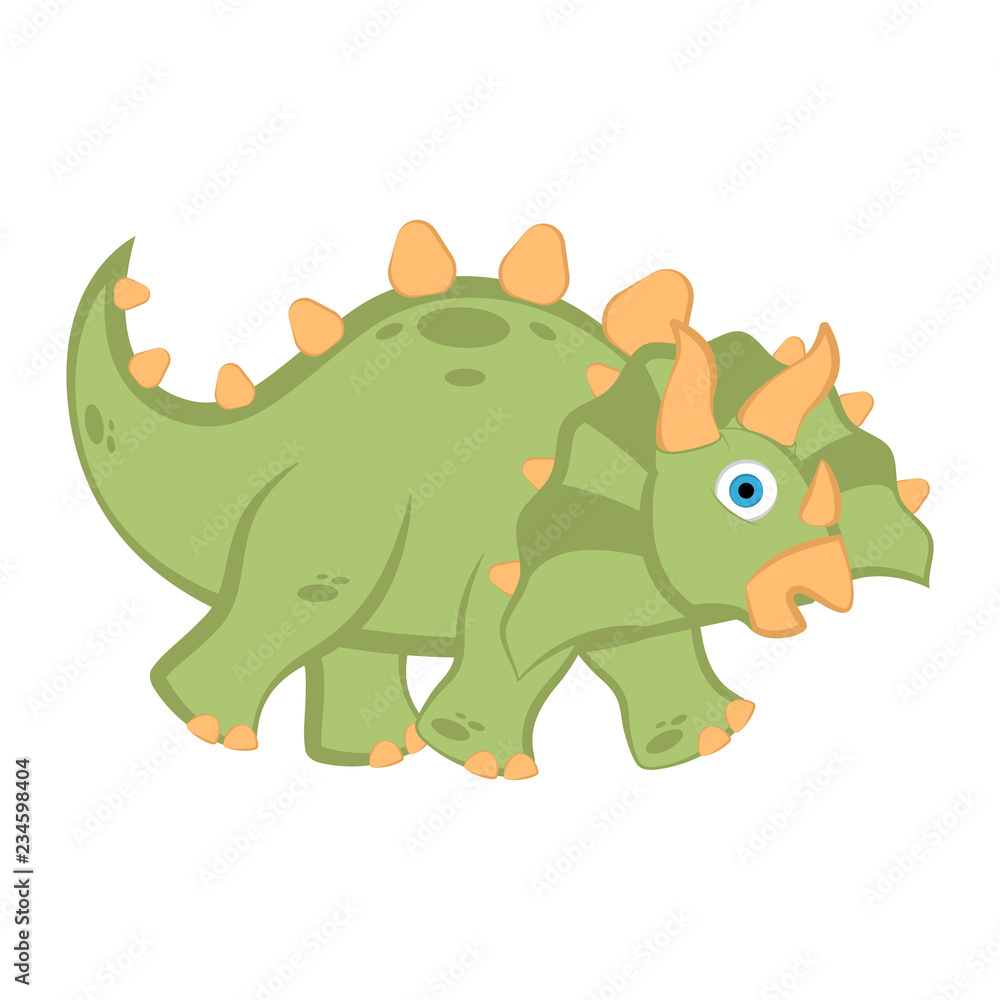 Fototapeta premium Cute dinosaur cartoon character. Vector illustration design