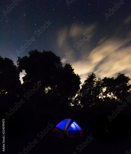 Camping Tent at Night