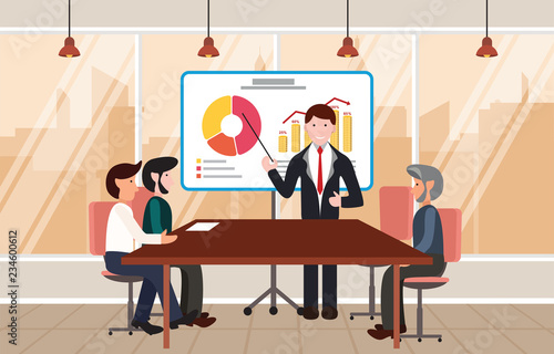 Manager Businessman Lead Presentation Office Conference Meeting Room