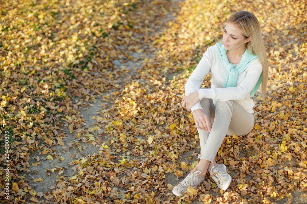 Beautiful woman autumn 