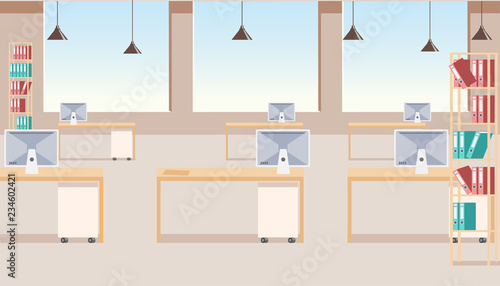 Modern Business Company Office Interior Vector