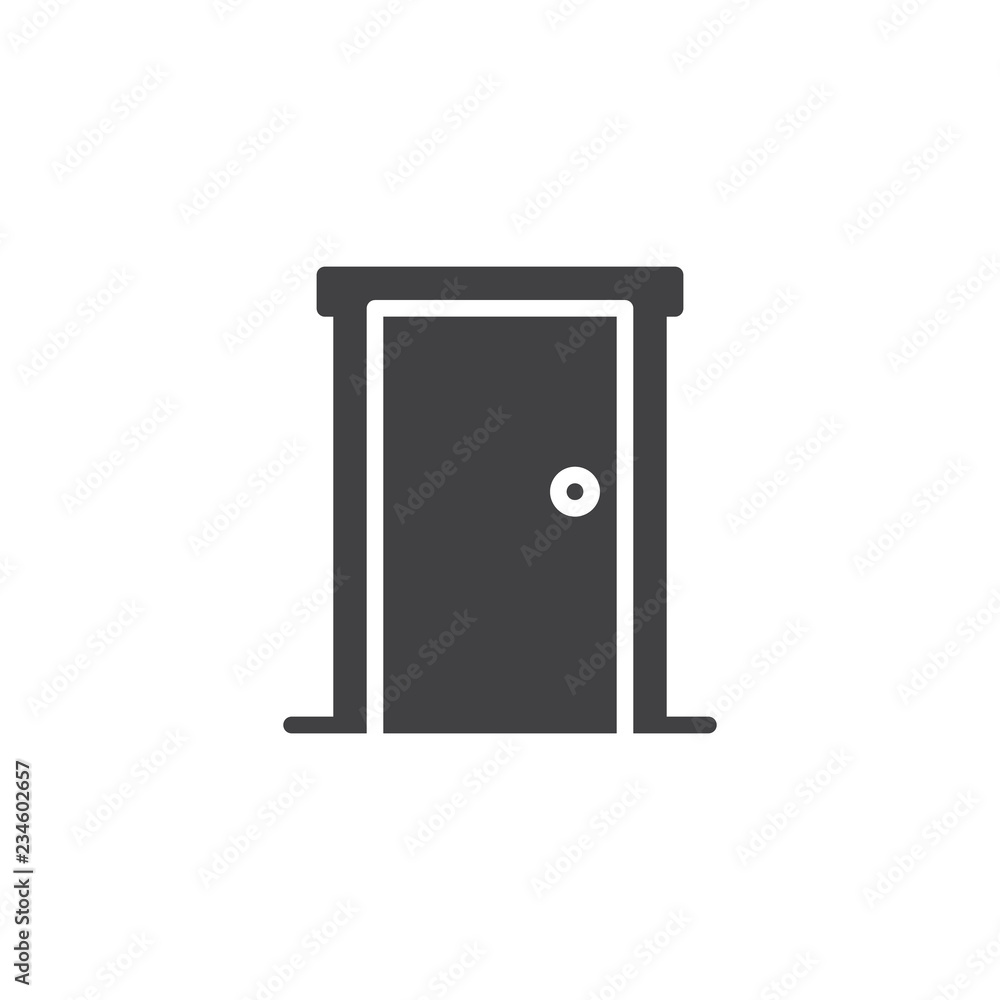 Closed Door Entrance vector icon. filled flat sign for mobile concept and web design. Front door simple solid icon. Symbol, logo illustration. Pixel perfect vector graphics Closed Door Entrance vector icon. filled flat sign for mobile concept and web design. Front door simple solid icon. Symbol, logo illustration. Pixel perfect vector graphics