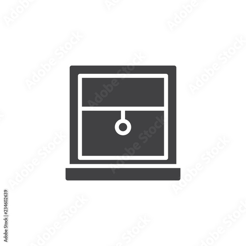 Window frame with louvers vector icon. filled flat sign for mobile concept and web design. Window blinds or jalousie simple solid icon. Symbol, logo illustration. Pixel perfect vector graphics