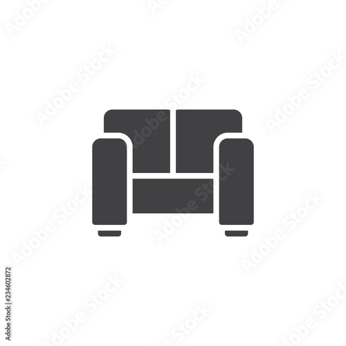 Sofa furniture vector icon. filled flat sign for mobile concept and web design. Couch simple solid icon. Symbol, logo illustration. Pixel perfect vector graphics