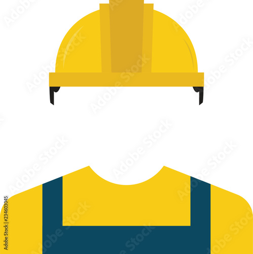 construction wear icon in flat style isolated vector illustration on white transparent background. Construction clothes. Construction worker.