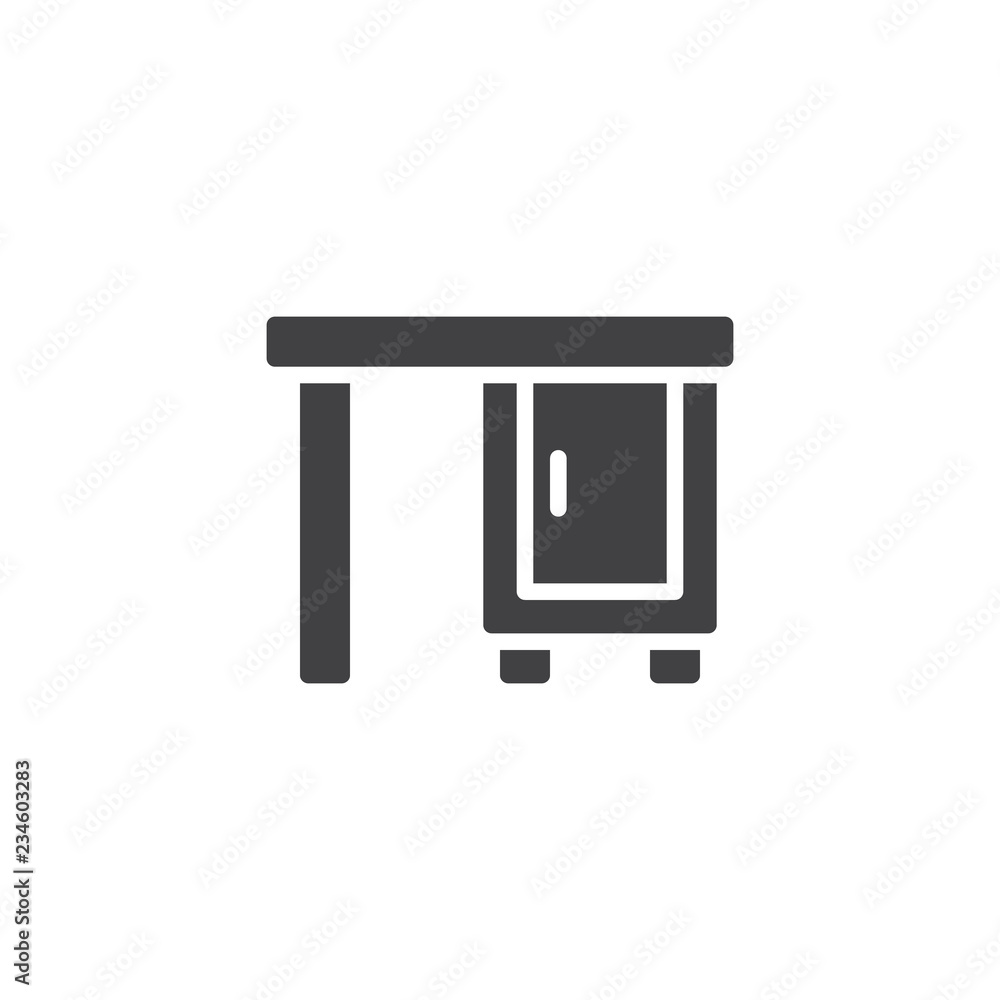 Furniture cabinet table vector icon. filled flat sign for mobile concept and web design. Furniture cabinet table simple solid icon. Symbol, logo illustration. Pixel perfect vector graphics Furniture cabinet table vector icon. filled flat sign for mobile concept and web design. Furniture cabinet table simple solid icon. Symbol, logo illustration. Pixel perfect vector graphics
