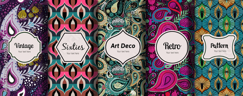 Vintage seamless patterns