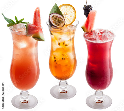 The original cocktail of fruit on white background
