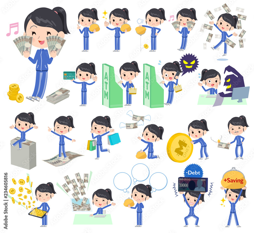 school girl Blue jersey_money school girl Blue jersey_money