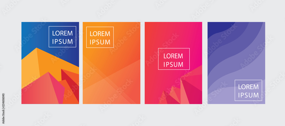 set of cover template design with abstract background
