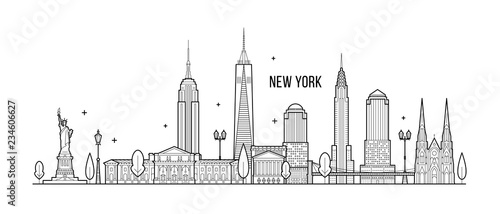 New York skyline USA big city buildings vector