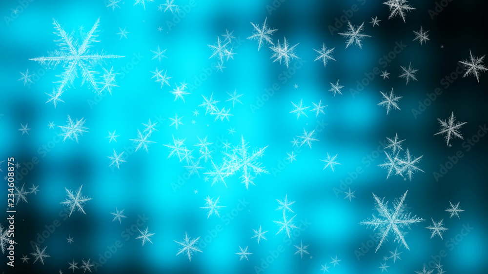 Winter shiny snowflakes blurred background in light blue pink colors. Blurry Christmas holiday background with snow flakes, frost pattern, soft flares of light. Copy space Winter shiny snowflakes blurred background in light blue pink colors. Blurry Christmas holiday background with snow flakes, frost pattern, soft flares of light. Copy space