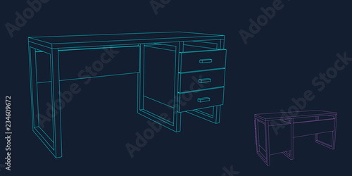 Empty office desk. Vector o...