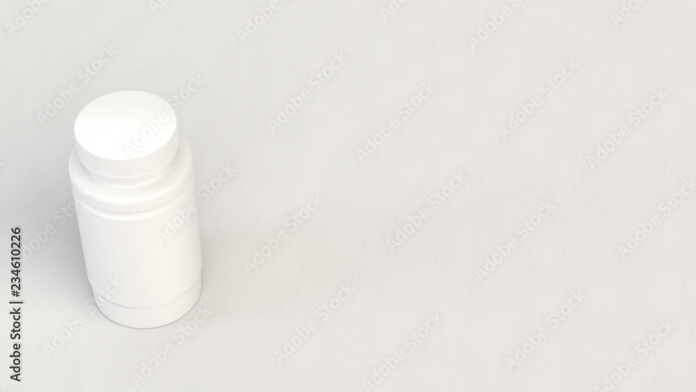 Blank white plastic bottle for pills Blank white plastic bottle for pills