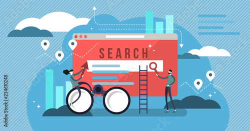 Search results vector illustration. Banner with engine answers to question.