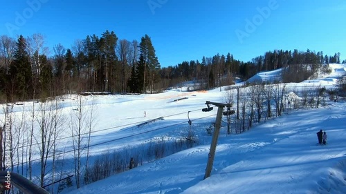 Wallpaper Mural Snowy mountain ski resort, a beautiful aerial footage Torontodigital.ca