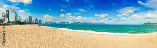 Fényképezés Scenic beautiful view of Nha Trang beach. Panorama