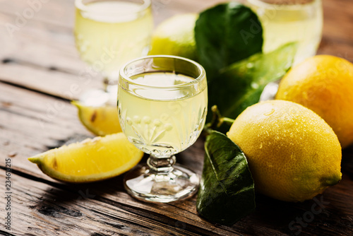 Italian typical digestive limoncello
