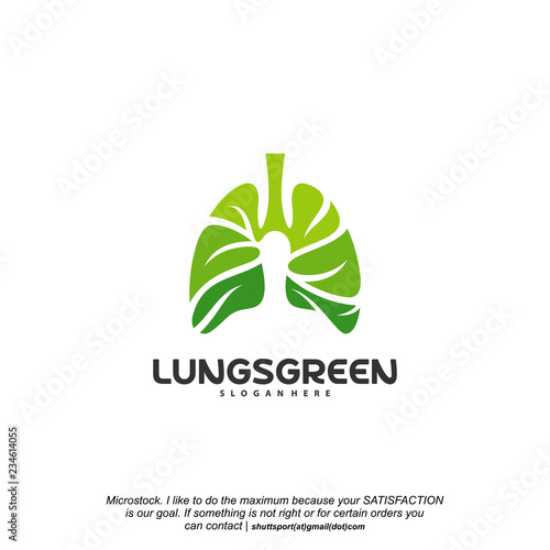 Lung care logo designs vector, Nature Lungs logo concept vector, Lungs Health logo template