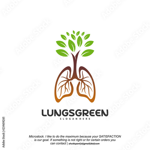 Lung care logo designs vector, Nature Lungs logo concept vector, Lungs Health logo template