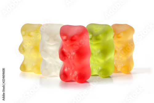 Tableau sur toile Multicolor fruit gummy candy in the form of a grizzly bear