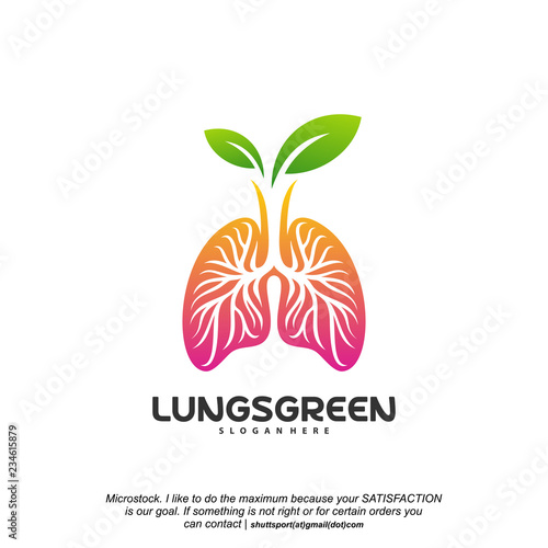 Lung care logo designs vector, Nature Lungs logo concept vector, Lungs Health logo template