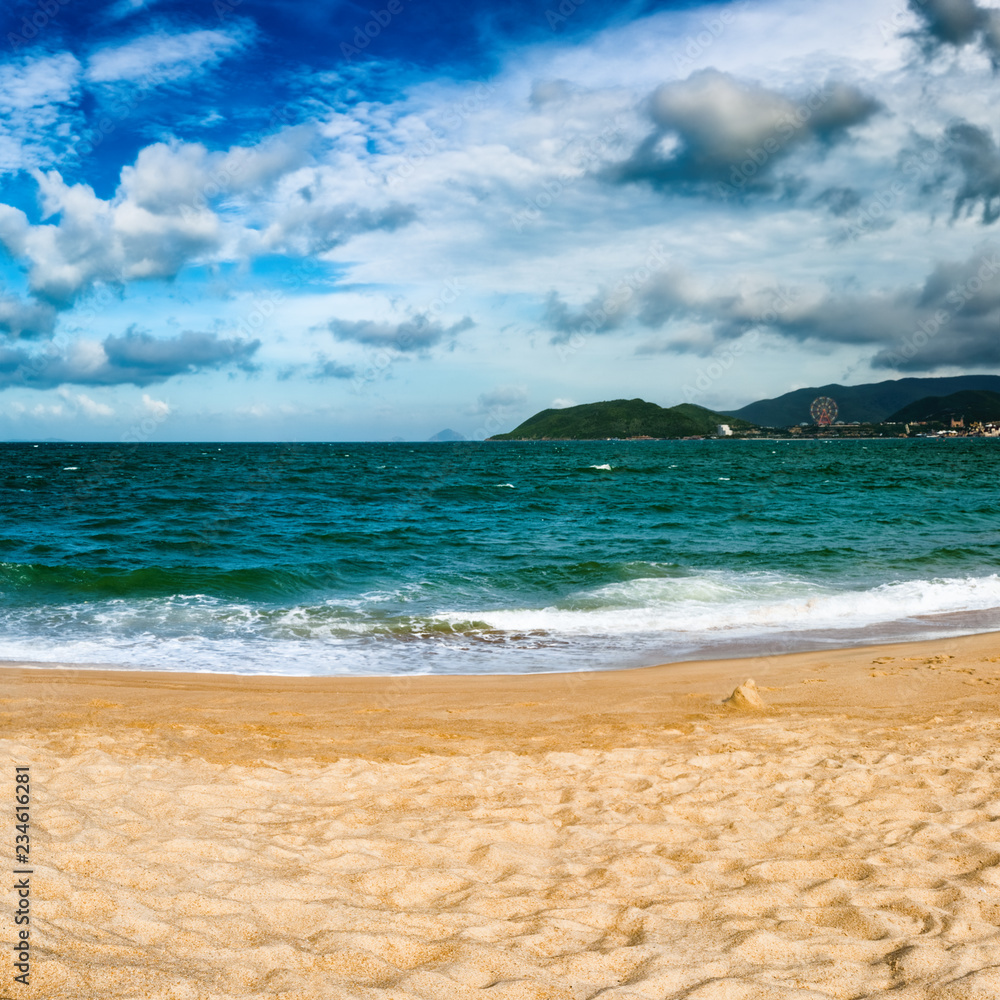 Scenic beautiful view of Nha Trang beach Scenic beautiful view of Nha Trang beach
