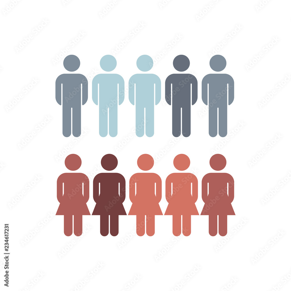 Corporate gender distribution statistics vector Corporate gender distribution statistics vector