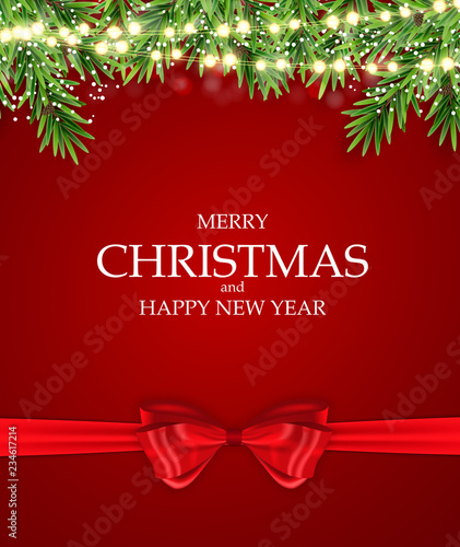 Abstract Holiday New Year and Merry Christmas Background. Vector Illustration