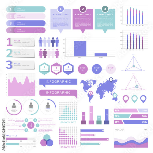 Set of business infograph vectors photo