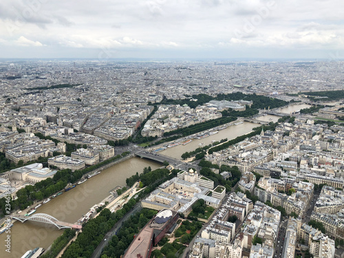 aerial view of the city of Paris from the eiffel tower