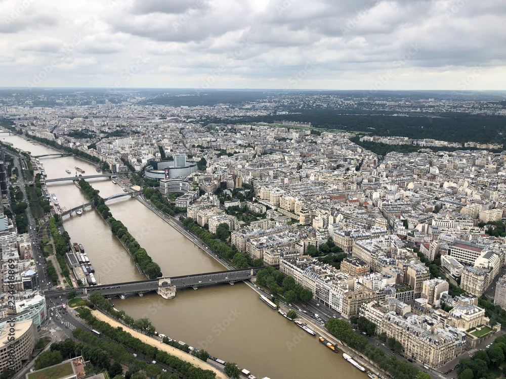 aerial cityscape of the france capital, Paris