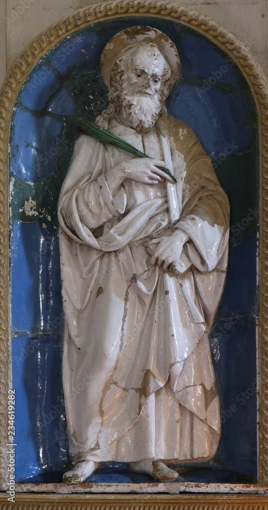 Statue of Saint, Basilica of San Frediano, Lucca, Tuscany, Italy 
