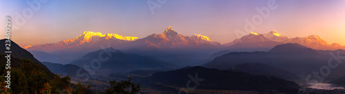 Machapuchare (Fish Tail) and Annapurna Range mountains photo