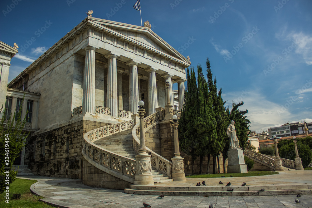 Great example of Roman architecture for tourists marble palace facade