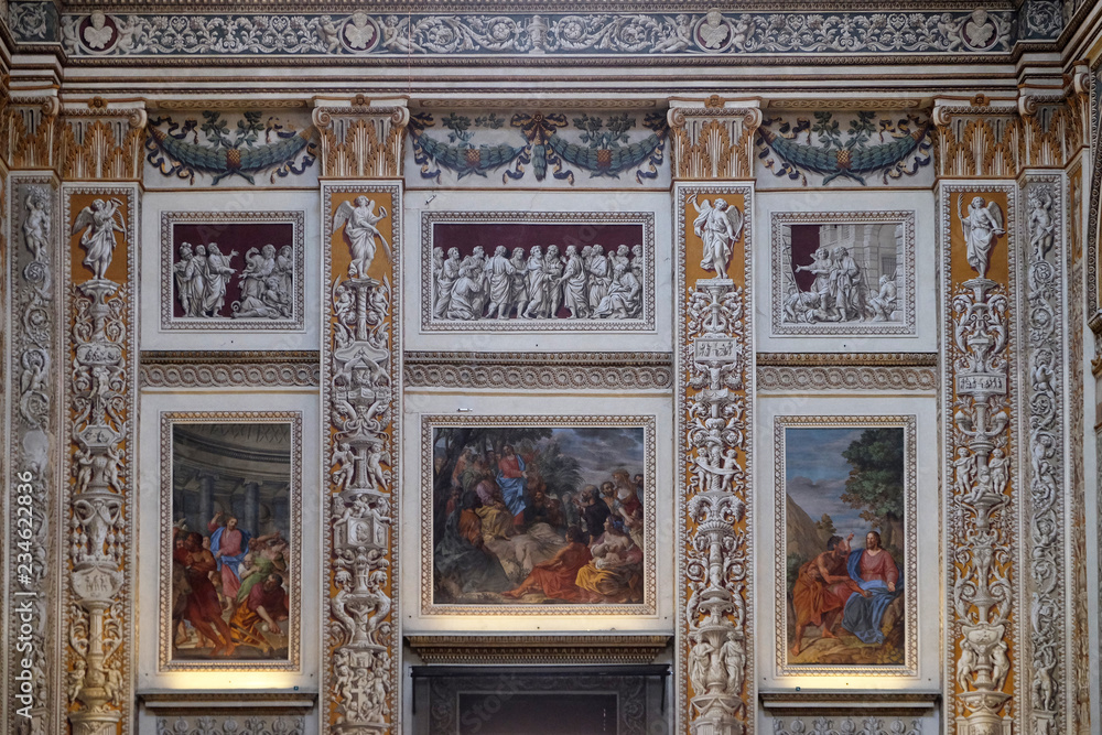 Interior of the basilica of Saint Andrew in Mantua, Italy 